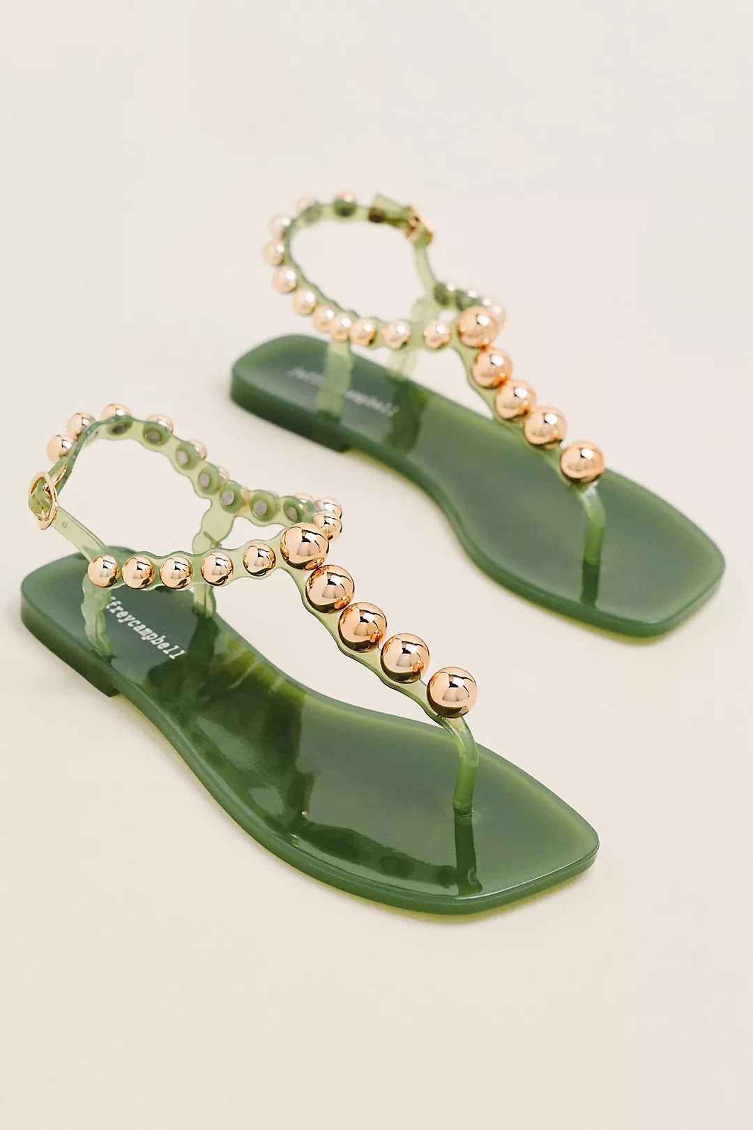 Jeffrey Campbell Plated T Strap Thong Sandals
