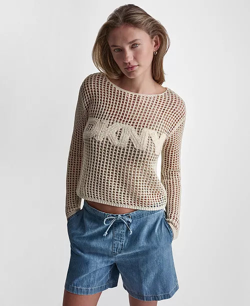 Dkny Petite Long-Sleeve Ballet Neck Sweater