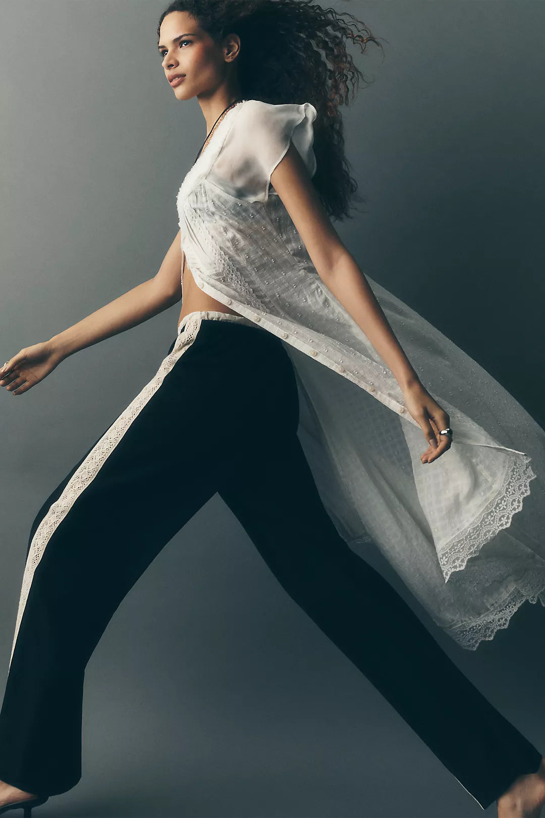 Pilcro Short-Sleeve Textured Maxi Tunic