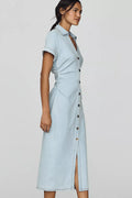 Stretch Denim Midi Dress