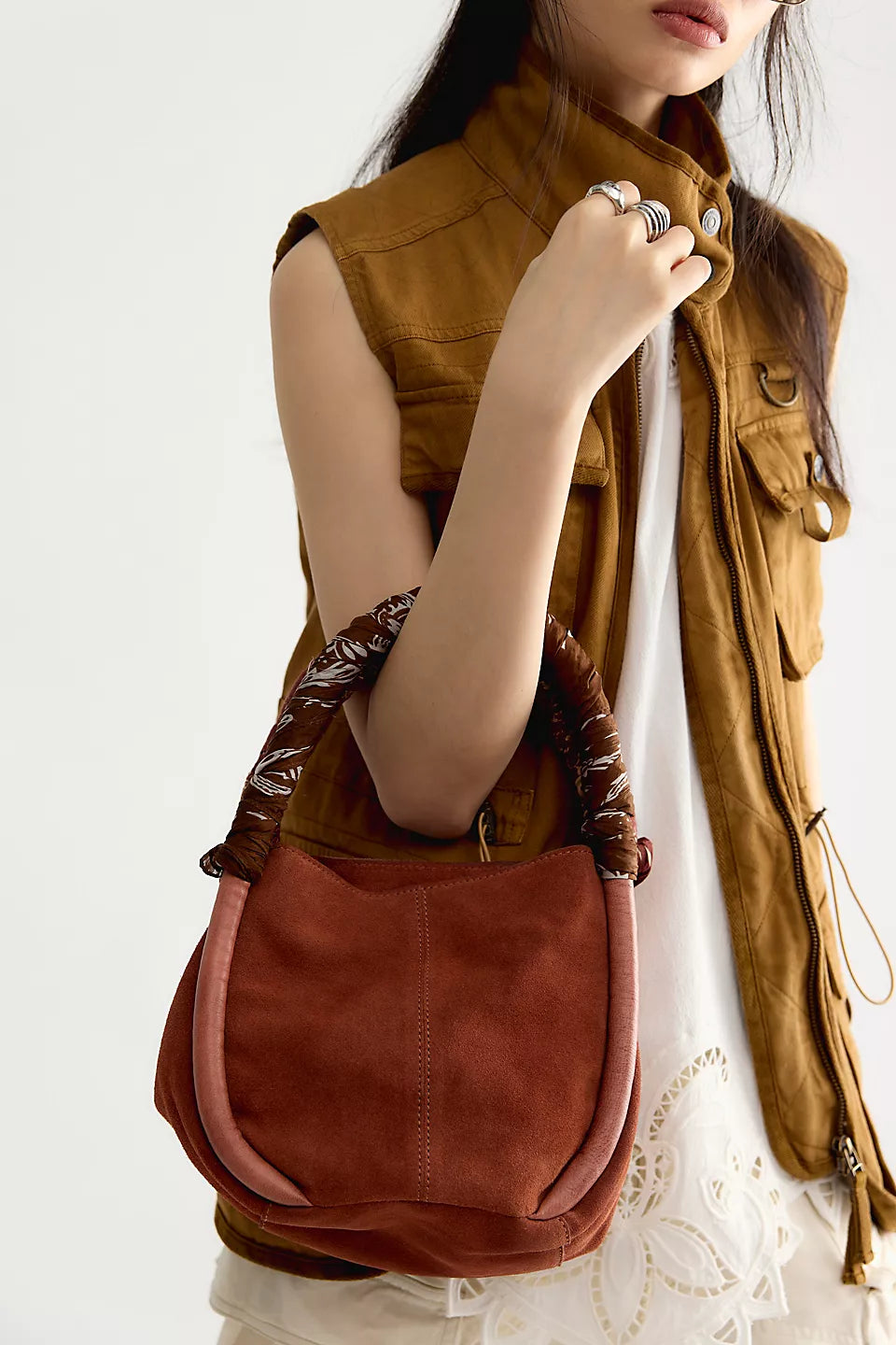 Barlow Suede Bucket Bag