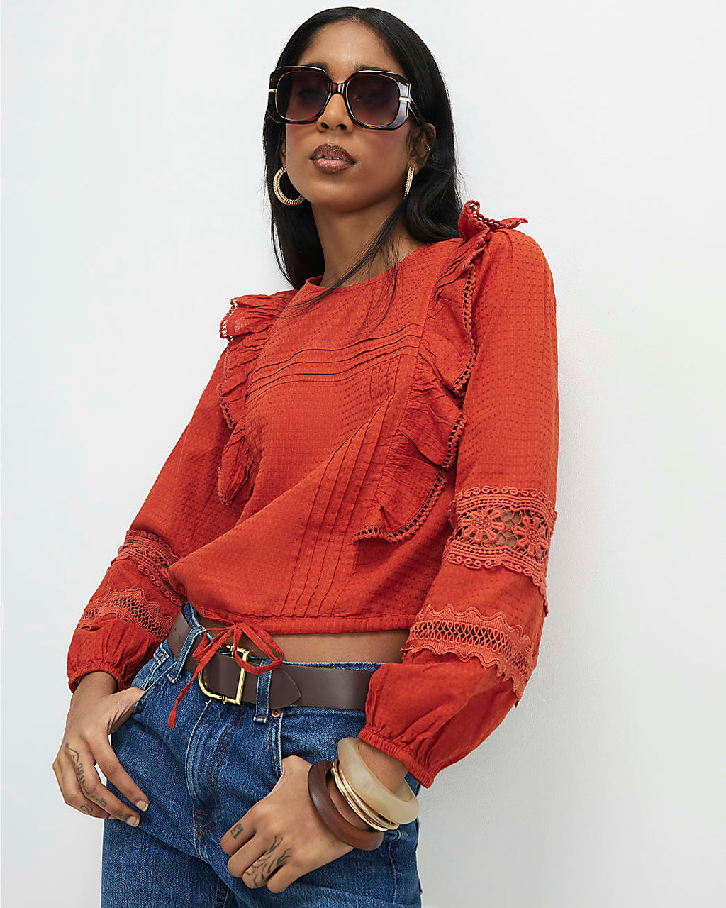 Long Sleeve Ruffle Blouse