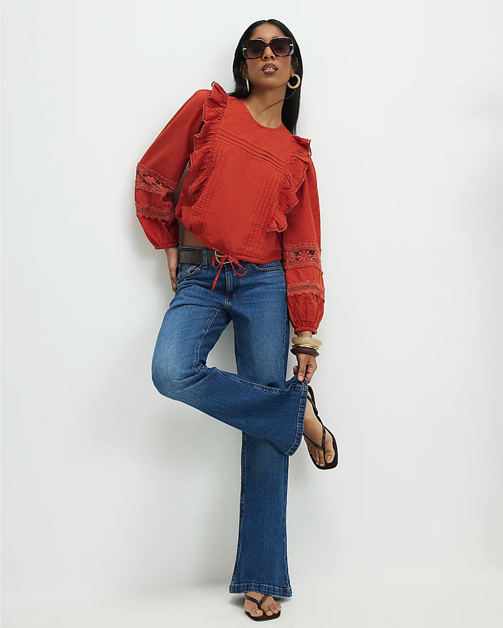 Long Sleeve Ruffle Blouse